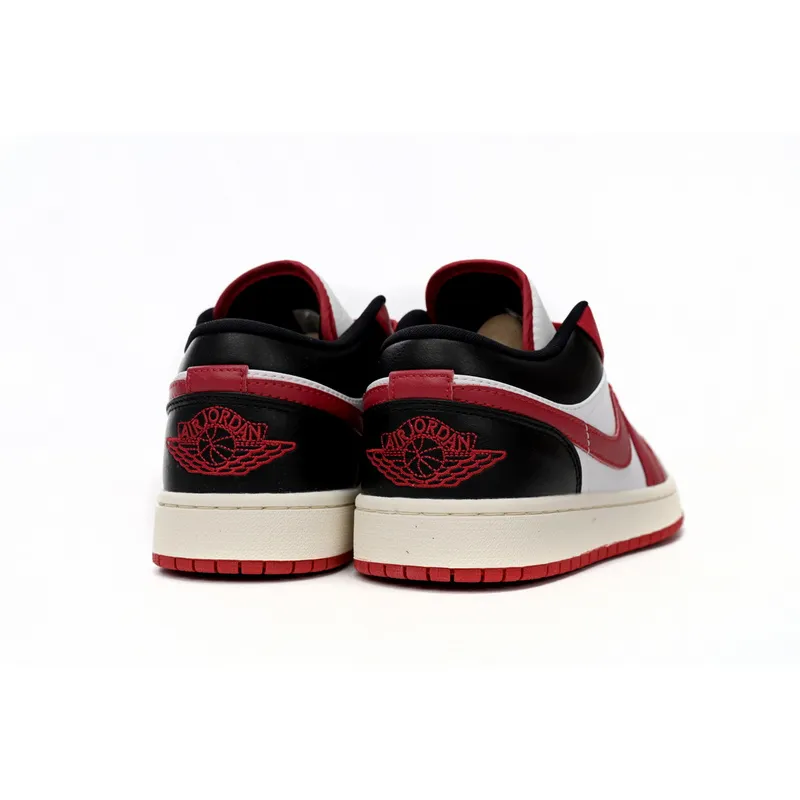 XH Air Jordan aj1 Low White, Red, And Black