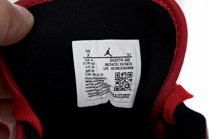 XH Air Jordan aj1 Low White, Red, And Black