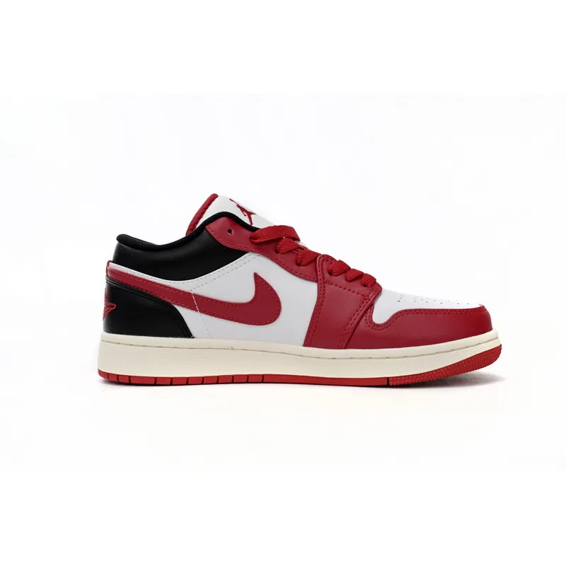 XH Air Jordan aj1 Low White, Red, And Black