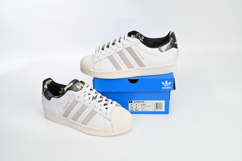  Adidas Superstar Shoes White Black Gold White