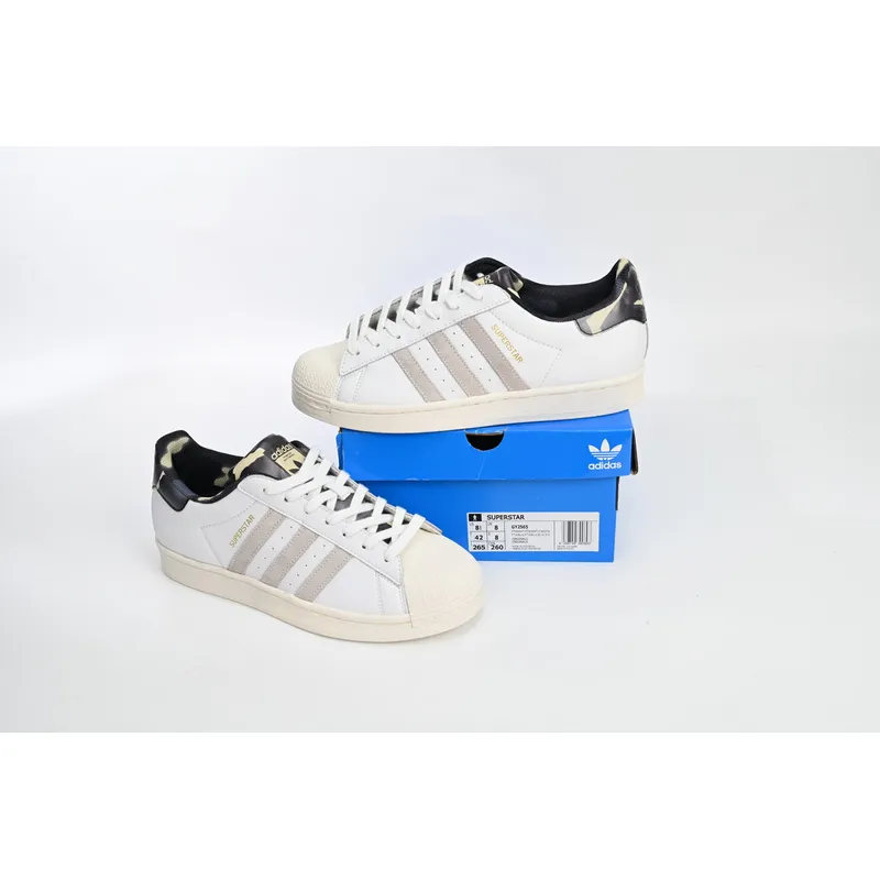  Adidas Superstar Shoes White Black Gold White