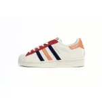  Adidas Superstar Shoes White Black Gold White Red