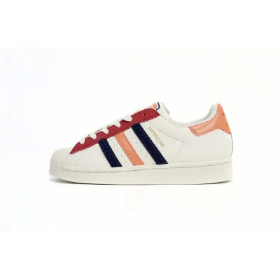  Adidas Superstar Shoes White Black Gold White Red 01