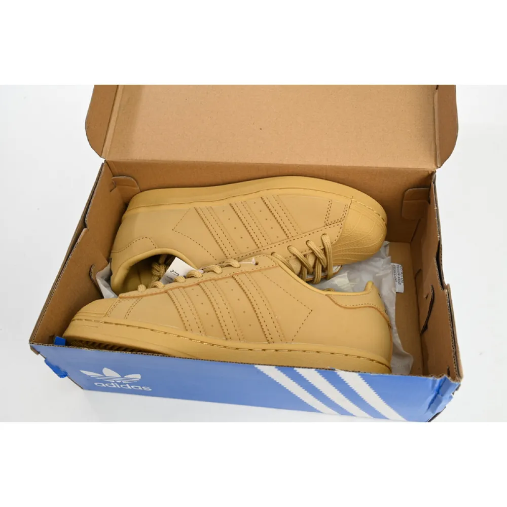  Adidas Superstar Shoes White Black Wheat Yellow