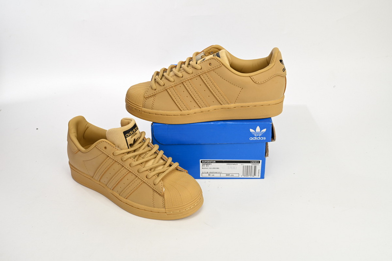  Adidas Superstar Shoes White Black Wheat Yellow