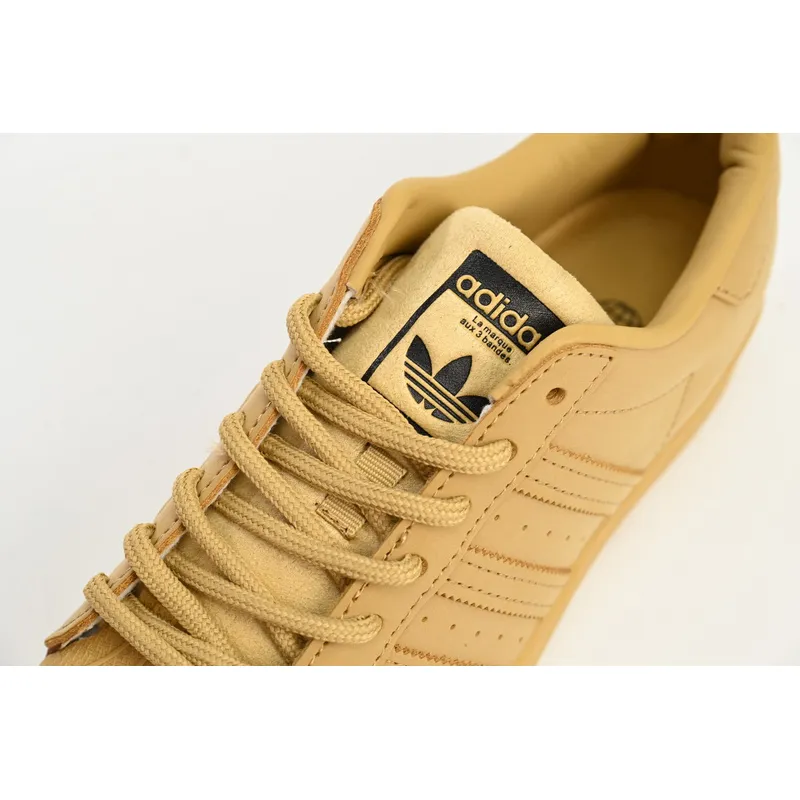  Adidas Superstar Shoes White Black Wheat Yellow