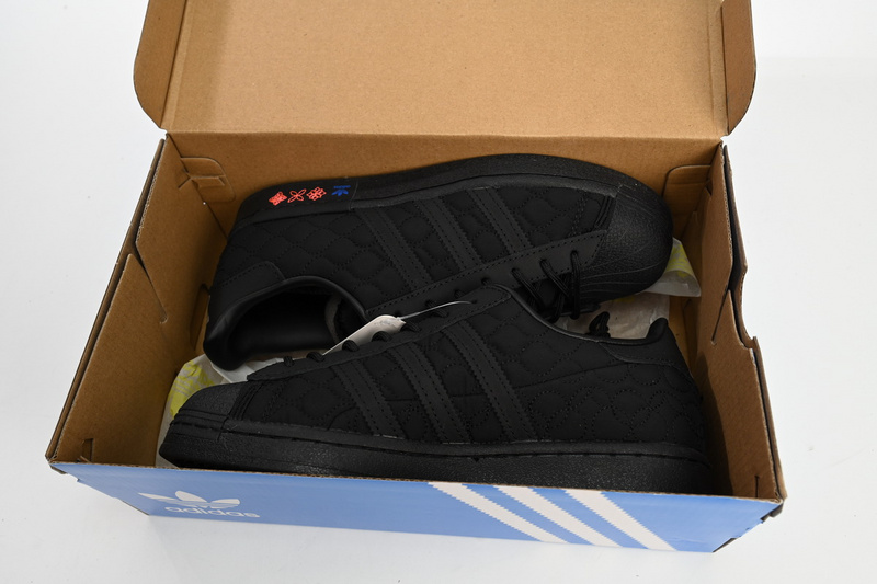  Adidas Superstar Shoes White Black Year of the Tiger Black