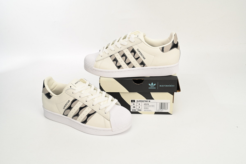  adidas Superstar Shoes White Co Branded Black And White