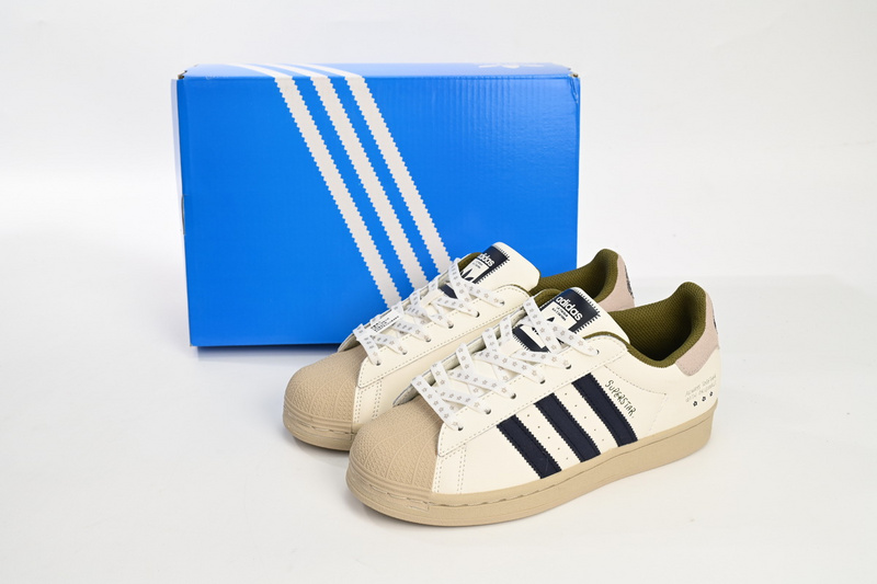 Adidas Superstar Shoes White Grey Blue