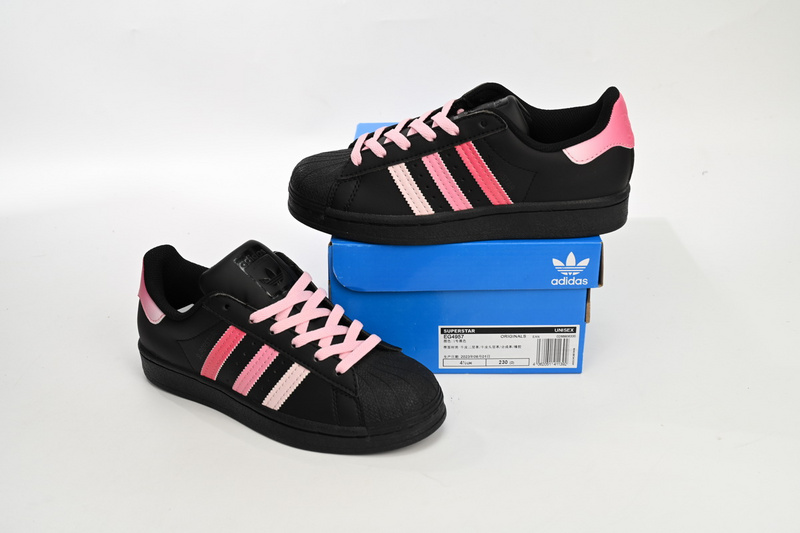  Adidas Superstar Shoes White New Cherry Blossom Gradient Black Pink