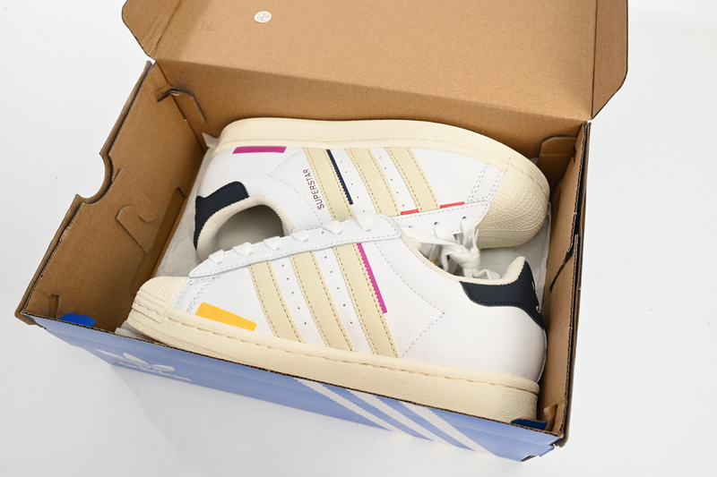  Adidas Superstar Shoes White New Cherry Blossom Gradient Black White Red