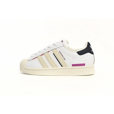  Adidas Superstar Shoes White New Cherry Blossom Gradient Black White Red 01