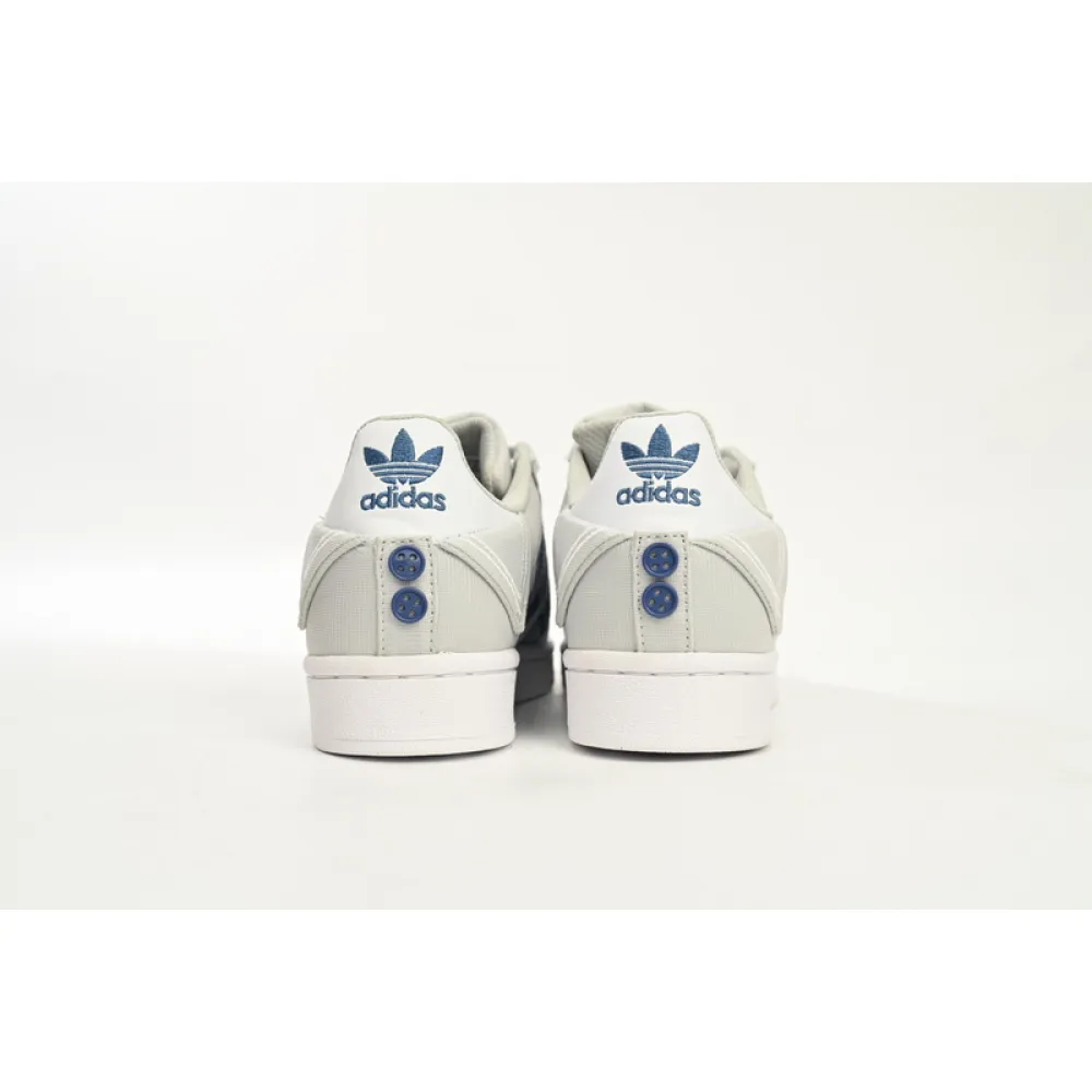  Adidas Superstar Shoes White New Cherry Denim Blue