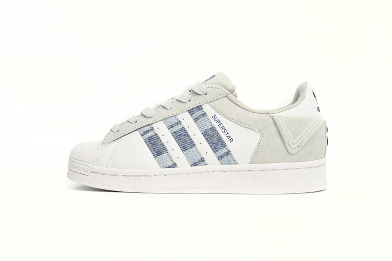  Adidas Superstar Shoes White New Cherry Denim Blue