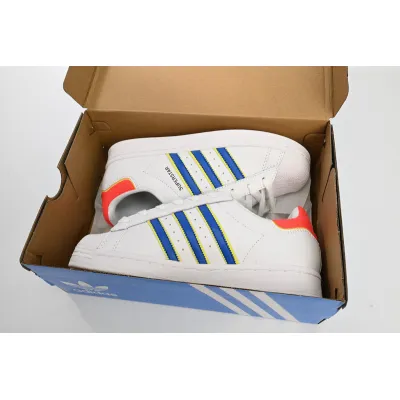  Adidas Superstar Shoes White New White Blue 02