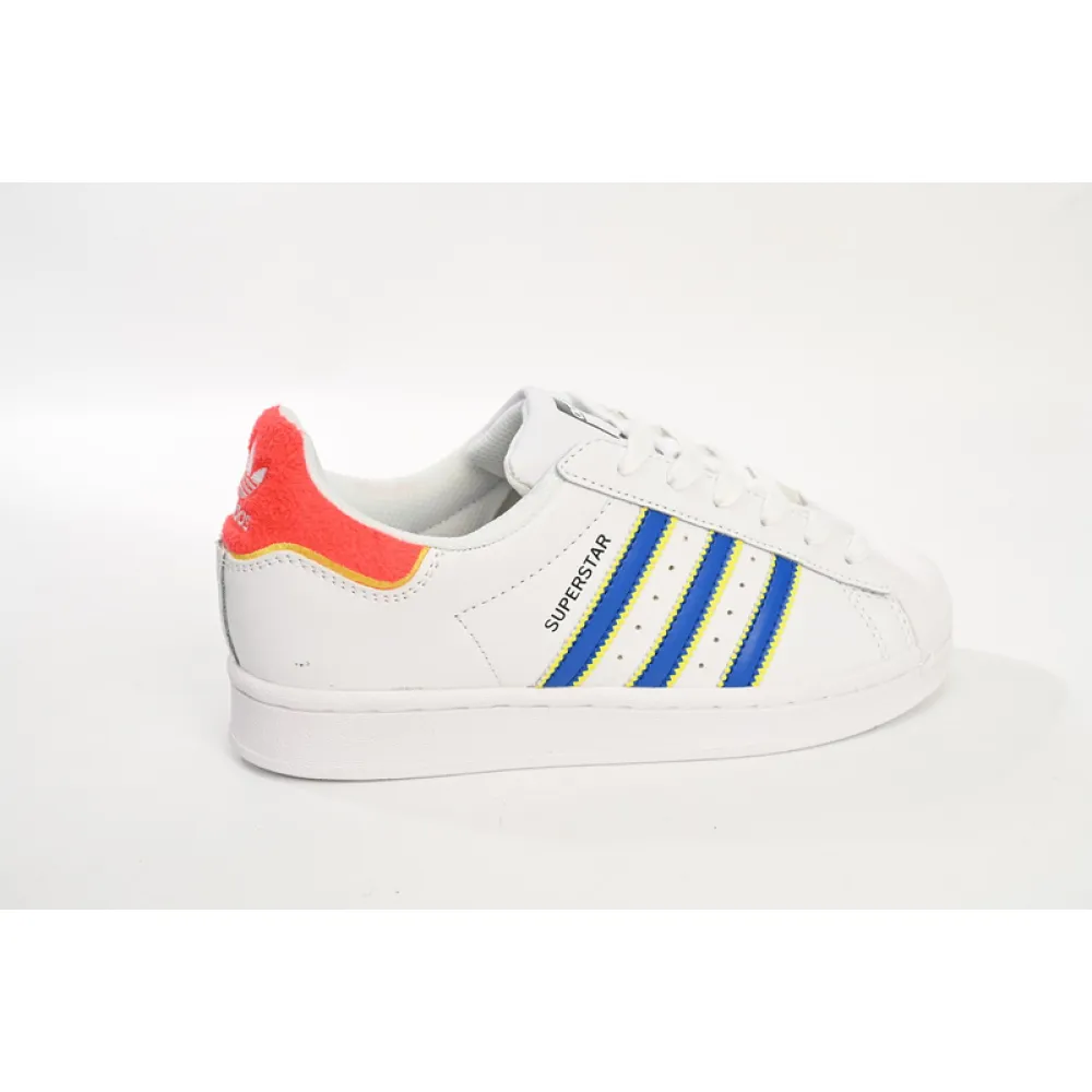  Adidas Superstar Shoes White New White Blue