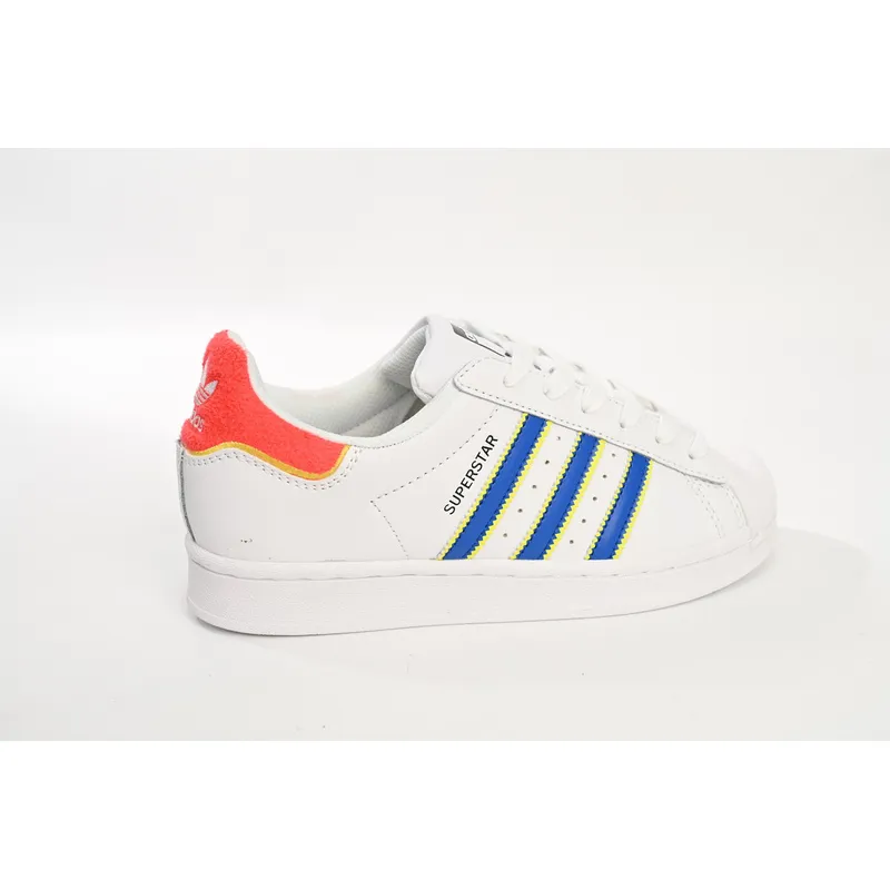  Adidas Superstar Shoes White New White Blue