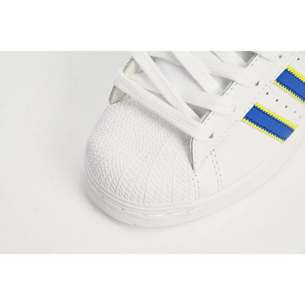  Adidas Superstar Shoes White New White Blue