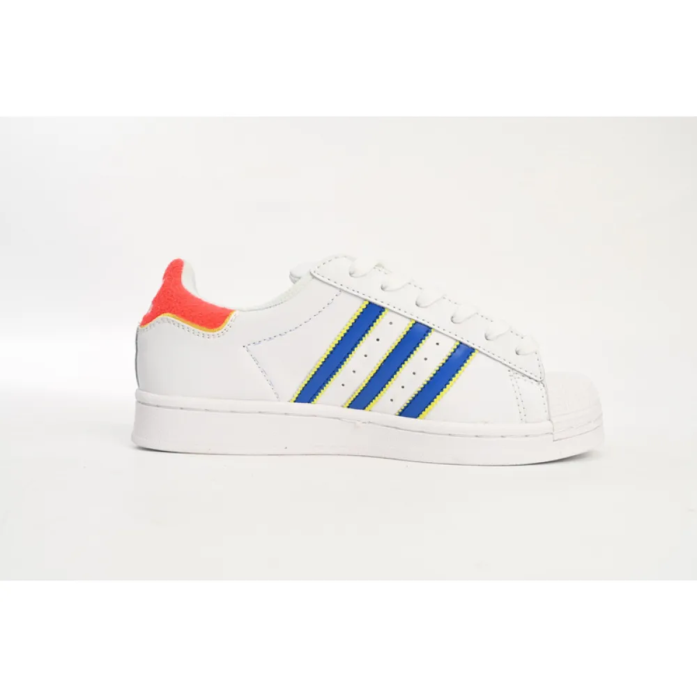  Adidas Superstar Shoes White New White Blue