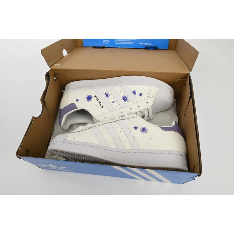  Adidas Superstar Shoes White New White Purple