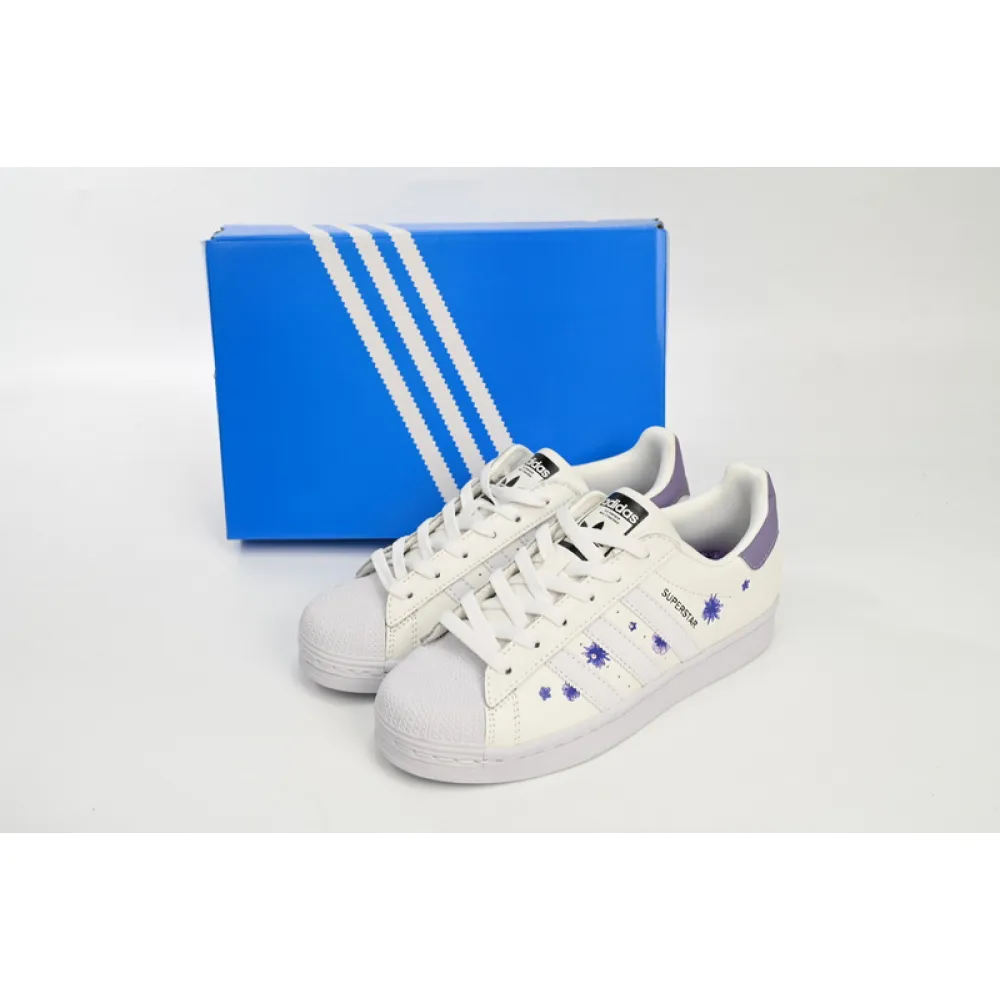  Adidas Superstar Shoes White New White Purple