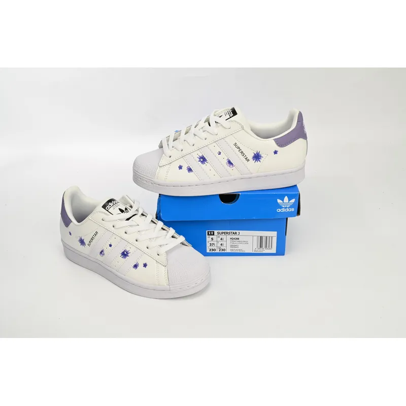  Adidas Superstar Shoes White New White Purple