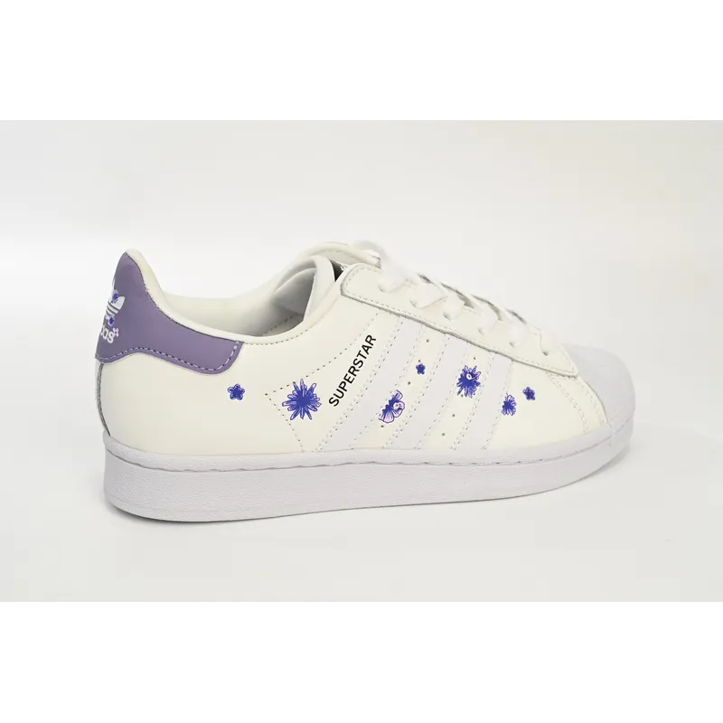  Adidas Superstar Shoes White New White Purple