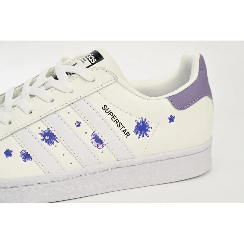  Adidas Superstar Shoes White New White Purple