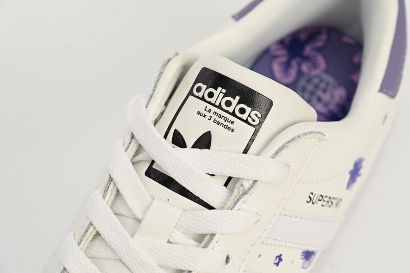 Adidas Superstar Shoes White New White Purple