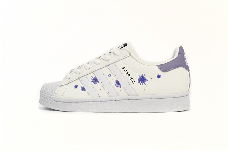  Adidas Superstar Shoes White New White Purple