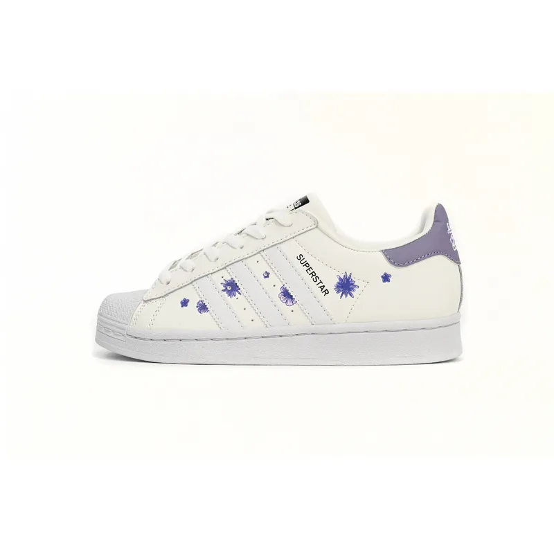  Adidas Superstar Shoes White New White Purple