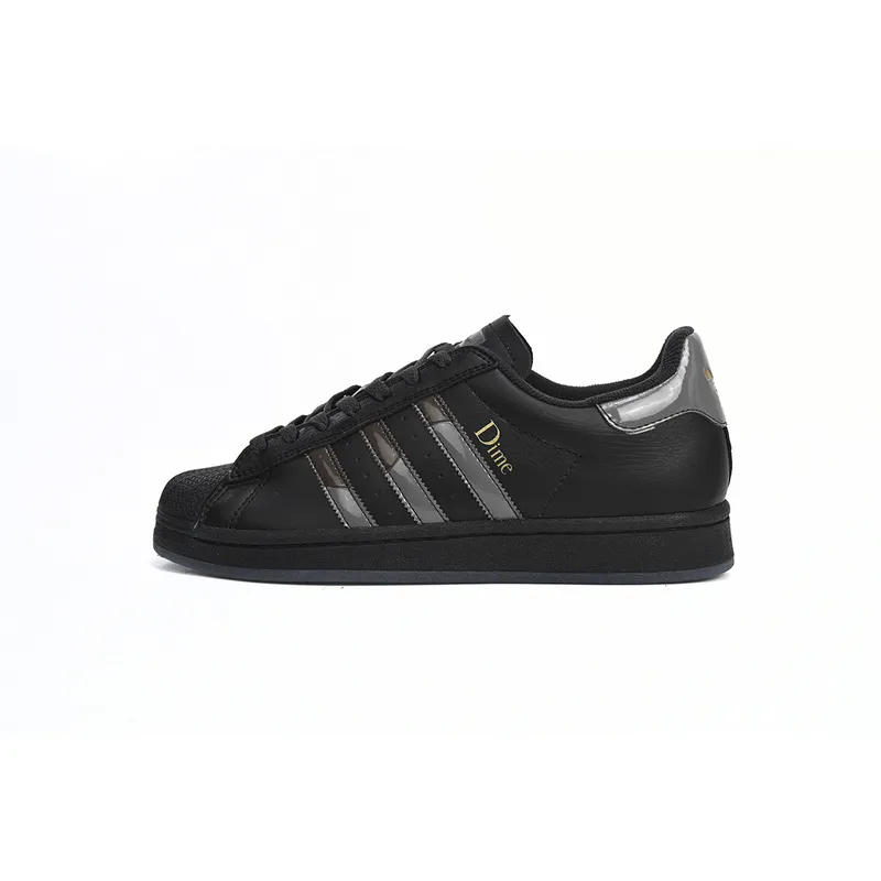 Adidas Superstar Shoes White Black Gold Black
