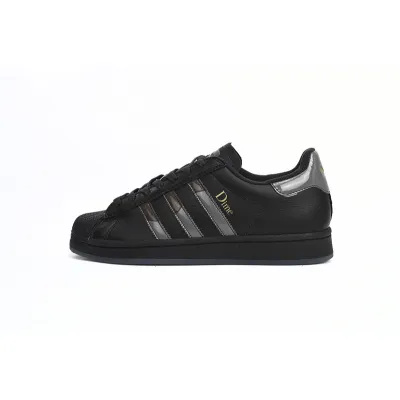 Adidas Superstar Shoes White Black Gold Black 01