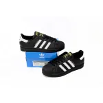 Adidas Superstar Shoes White Black Gold Black Gold Label