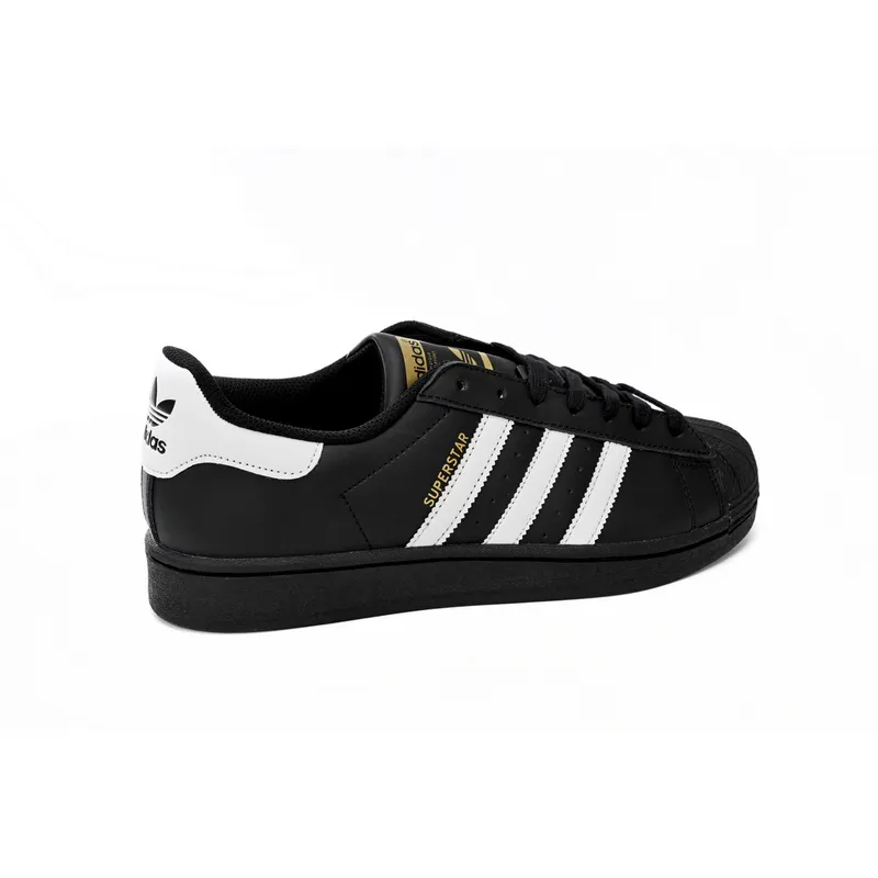 Adidas Superstar Shoes White Black Gold Black Gold Label