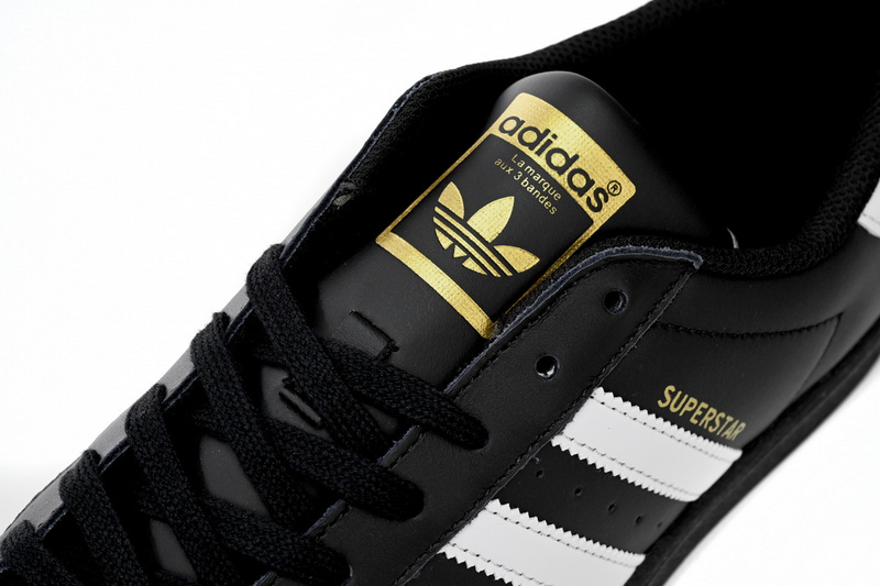 Adidas Superstar Shoes White Black Gold Black Gold Label
