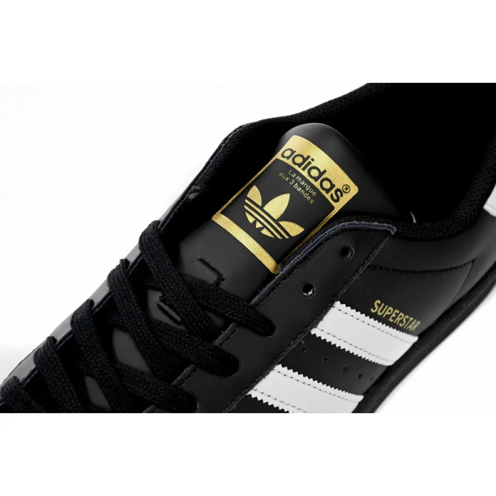 Adidas Superstar Shoes White Black Gold Black Gold Label