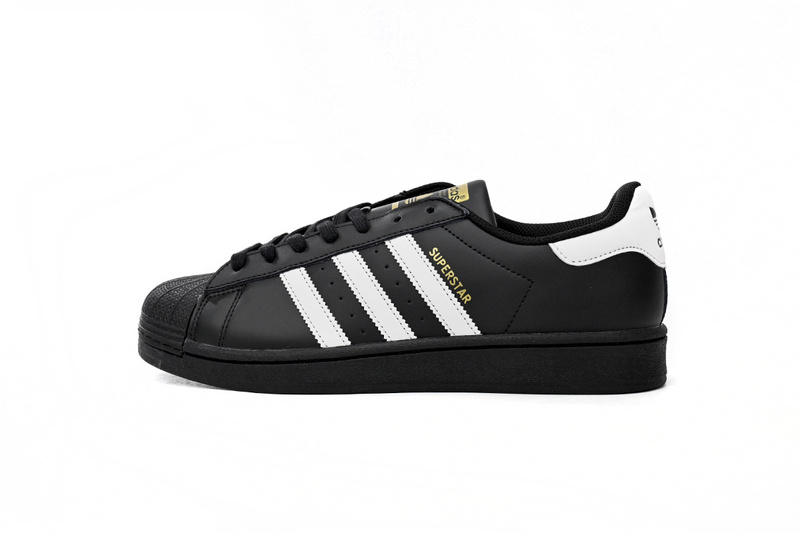 Adidas Superstar Shoes White Black Gold Black Gold Label