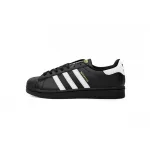 Adidas Superstar Shoes White Black Gold Black Gold Label