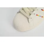 Adidas Superstar Shoes White Black Gold White Rainbow