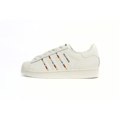 Adidas Superstar Shoes White Black Gold White Rainbow 01