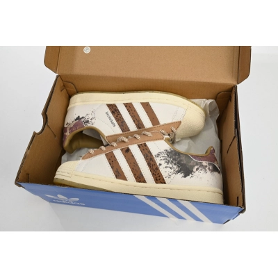 Adidas Superstar Shoes White Black White Brown 02