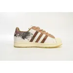 Adidas Superstar Shoes White Black White Brown