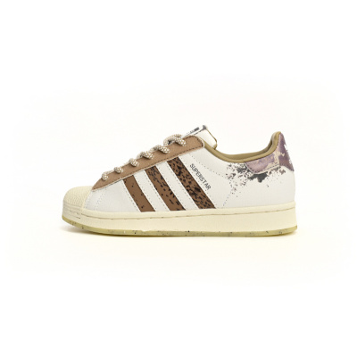 Adidas Superstar Shoes White Black White Brown 01