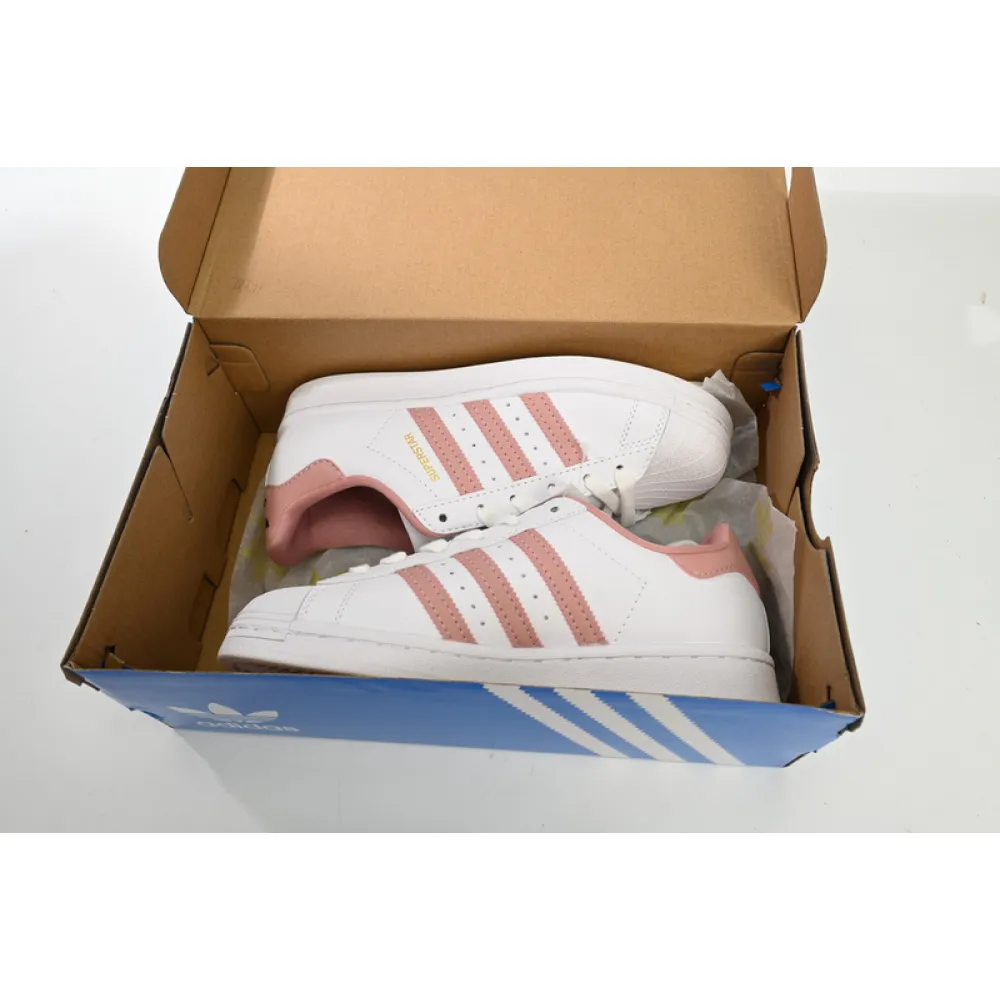 Adidas Superstar Shoes White New Pink White