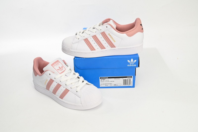 Adidas Superstar Shoes White New Pink White