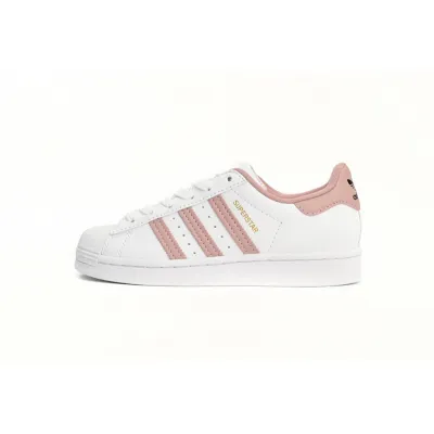 Adidas Superstar Shoes White New Pink White 01