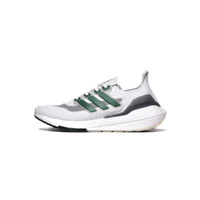 Adidas Ultra Boost 2021 White and Sub Green