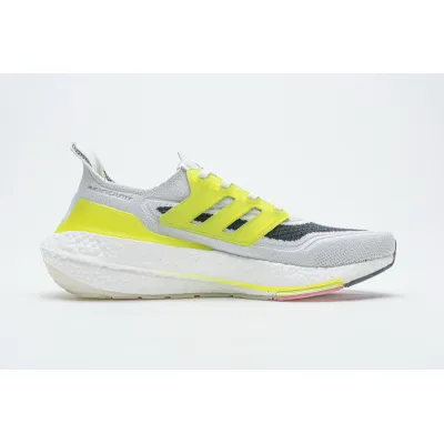 Adidas Ultra Boost 2021 White Grey Yellow 02