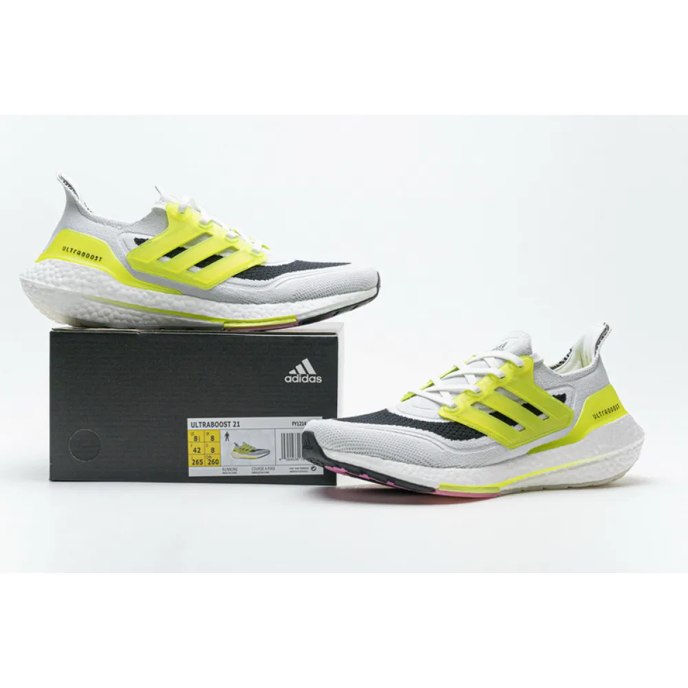 Adidas Ultra Boost 2021 White Grey Yellow